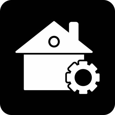 Eve. Web simgesi basit illüstrasyon