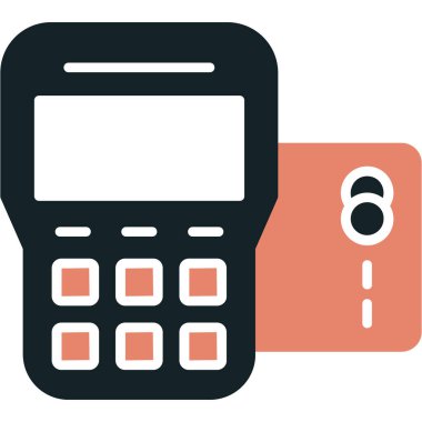 pos terminal düz simgesi, vektör, illüstrasyon