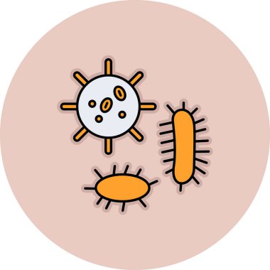 Virüs bakterisi ve virüs simgesi vektör tasarımı