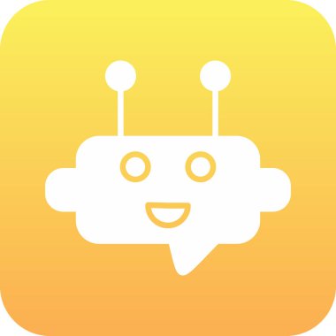 Düz bir robot simgesi. vektör illüstrasyonu