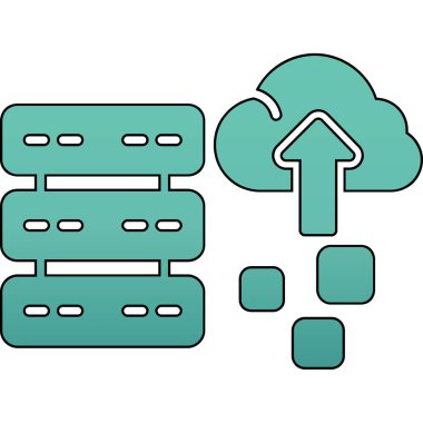 veritabanı bulut depolama sunucu simgesi, özet biçimi