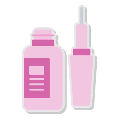 Kozmetik şişe ikonu. Beyaz arkaplanda izole edilmiş web tasarımı için kozmetik şişe vektör simgesi izometriği