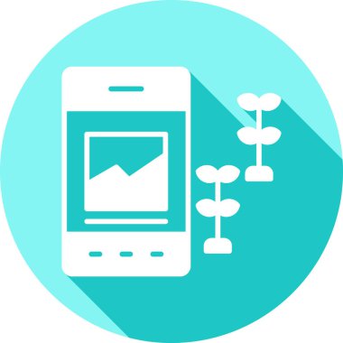 Bir çiçekli akıllı telefonun vektör çizimi