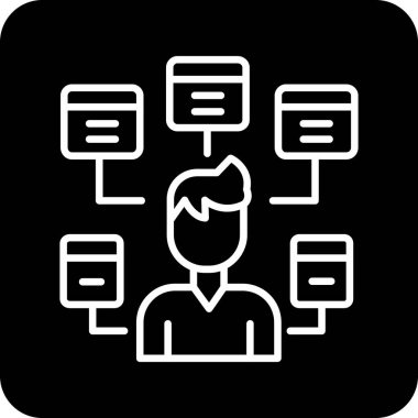 Beyaz ve siyah renkli bir adamın vektör çizimi