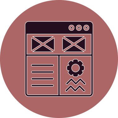 Beyaz arkaplanda izole edilmiş modayı takip eden web tarayıcı simgesi. Web sitenizin tasarımı için web sayfası, logo, uygulama, ui, vektör illüstrasyonu