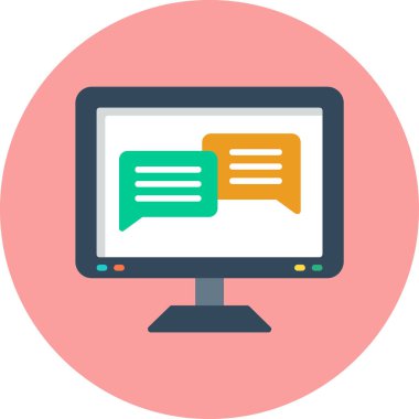 Sohbet web simgesi, basit vektör illüstrasyonu