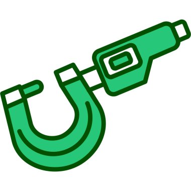 Mıknatıs vektörü simgesi. biçim düz sembol, eko yeşil renk, yuvarlak açılar, beyaz arkaplan.