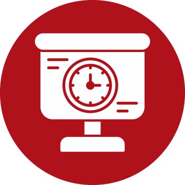 Saatin vektör simgesi, dizüstü bilgisayarı olan saat