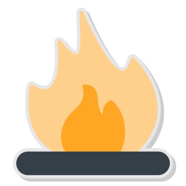 Ateş ikonu. vektör illüstrasyonu