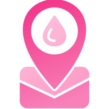 Konum imleci simgesi ile glifli harita konumu