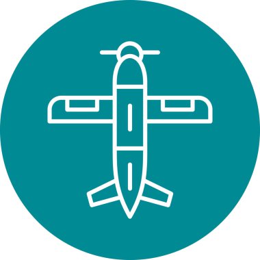 Askeri uçak vektör ikonu. bicolor düz sembol, cyan ve mavi renkler, yuvarlak açılar, beyaz arkaplan.