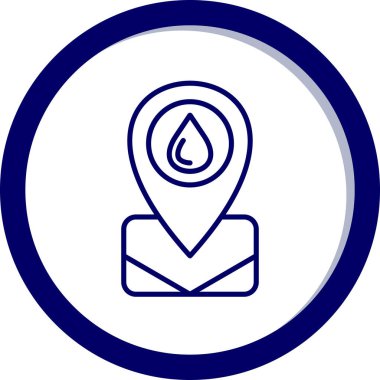 Doğal dizaynlı su damlası dairesel simgesi