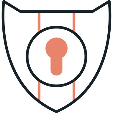 Bir kalkan simgesinin vektör illüstrasyonu