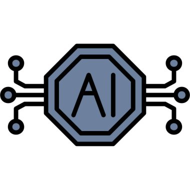 AI simge vektör çizim