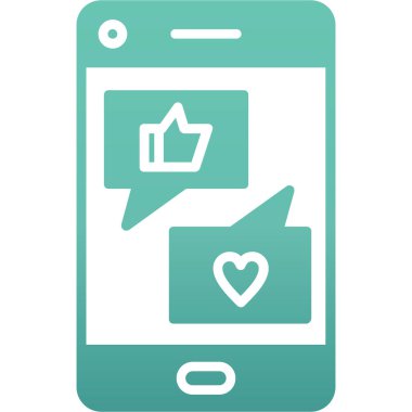 Simge vektör çizimi gibi kalbi olan akıllı telefon