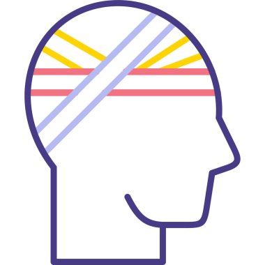 Ukrayna vektör çizimi bayrağıyla insan beyni