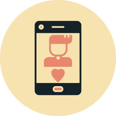 aşk mobil uygulaması, illüstrasyon, beyaz arkaplan üzerindeki vektör