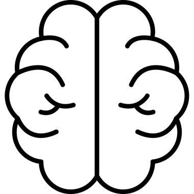 Beyin simgesi, vektör illüstrasyonu