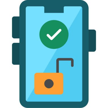Kilit vektör illüstrasyonlu akıllı telefon