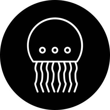 Denizanası simge vektör çizim