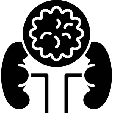 Beyin. Web simgesi basit illüstrasyon