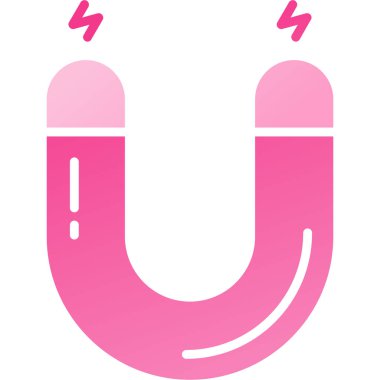 Mıknatıs ikonu. Web için mıknatıs mıknatısı vektör simgesinin basit çizimi