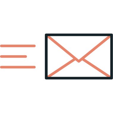 e-posta zarfı simgesi ana hat biçiminde