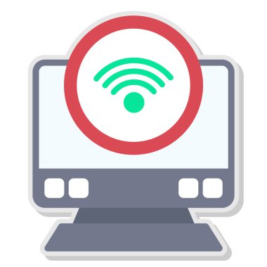 wifi sinyal vektör çizim tasarım ile dizüstü bilgisayar