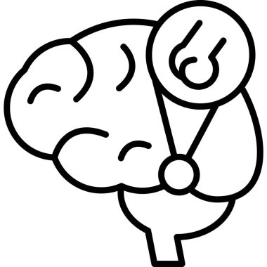 Beyin. Web simgesi basit illüstrasyon