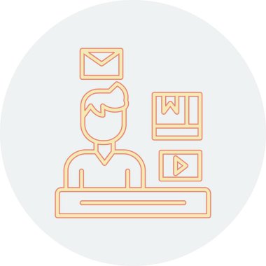 İleti içeren bir dizüstü bilgisayarın vektör çizimi