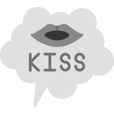 Düz simge, vektör illüstrasyonunu öp