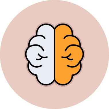 Beyin. Web simgesi basit illüstrasyon