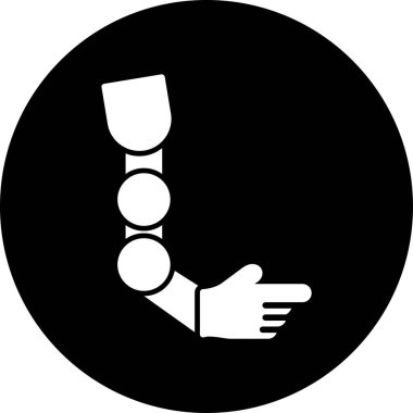 Cam simgeyi tutan bir elin vektör çizimi