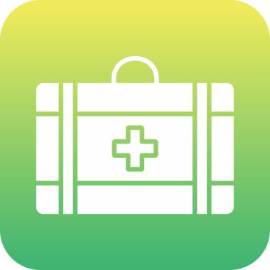 Tıbbi sembollü ilk yardım çantası.