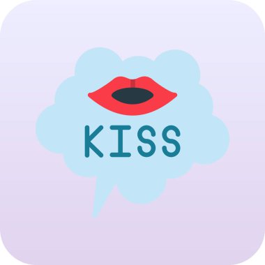 Öpücük simgesinin vektör illüstrasyonu.