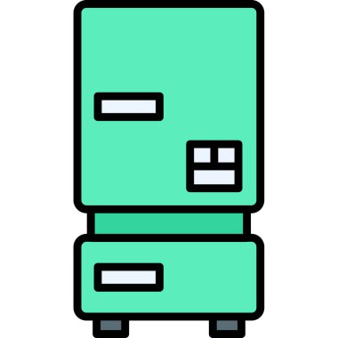 mobilya yassı simgesi, vektör illüstrasyonu