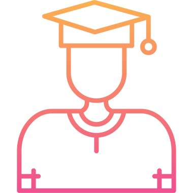 Öğrenci mezunu, illüstrasyon, vektör, beyaz arka planda.