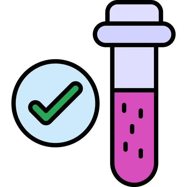 Test tüpü simgesi. Taslak test tübü vektör rengi düz izole