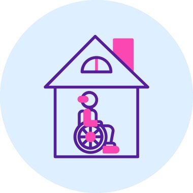 Şemsiyeli ev, basit simge