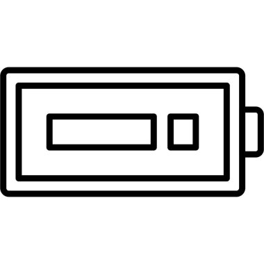 Batarya şarj ikonu. Beyaz arkaplanda izole edilmiş web tasarımı için şarj vektör simgesi taslağı