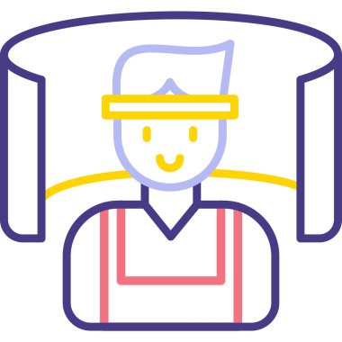 Şef. Web simgesi basit illüstrasyon