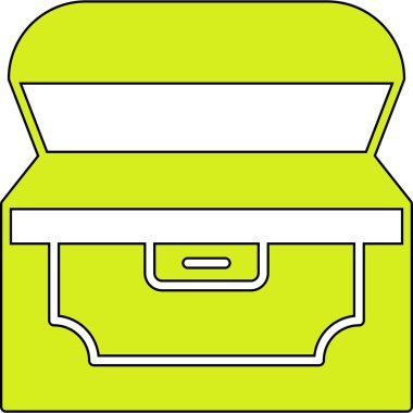 Çizgi film bavul simgesinin vektör çizimi