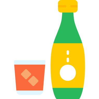 şişe bira bardağı simgesi düz stil