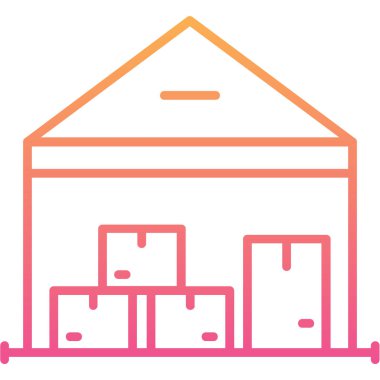 Depo. Web simgesi basit illüstrasyon