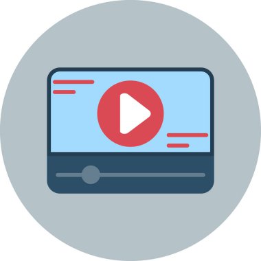 video simgesi. düz tasarım biçimi.