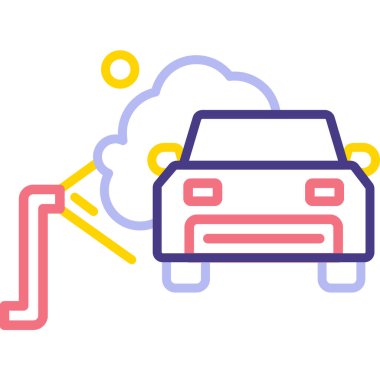 Araba yıkama. Basit illüstrasyon.