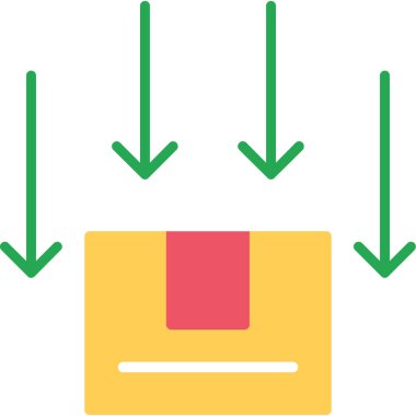 Beyaz arkaplanda indirme simgesi ve vektör illüstrasyonu izole edildi