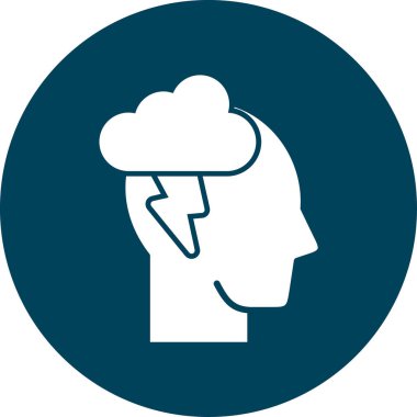 Beyin. Web simgesi basit illüstrasyon