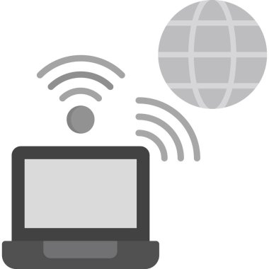 laptop wifi genel internet bağlantı simgesi, özet biçimi illüstrasyonuName