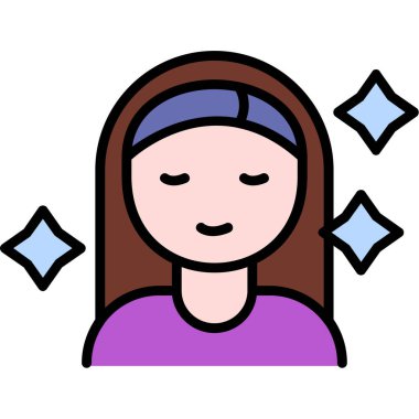 Baş simge vektör illüstrasyon tasarımı olan kız